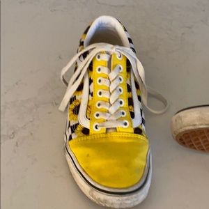 vans off the wall. customized. with sunflowers